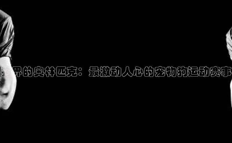 狗界的奥林匹克：最激动人心的宠物狗运动赛事